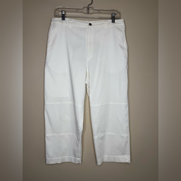Chico’s Design Lightweight White Cropped Pants Size Large - Picture 1 of 8